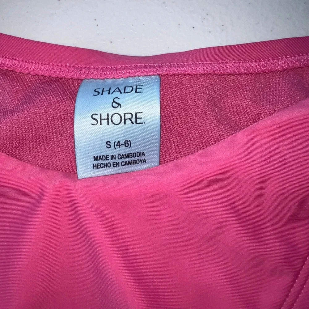 NWT Shade & Shore Pink Bikini Bottom Low Rise High Leg‎ Medium Coverage Small